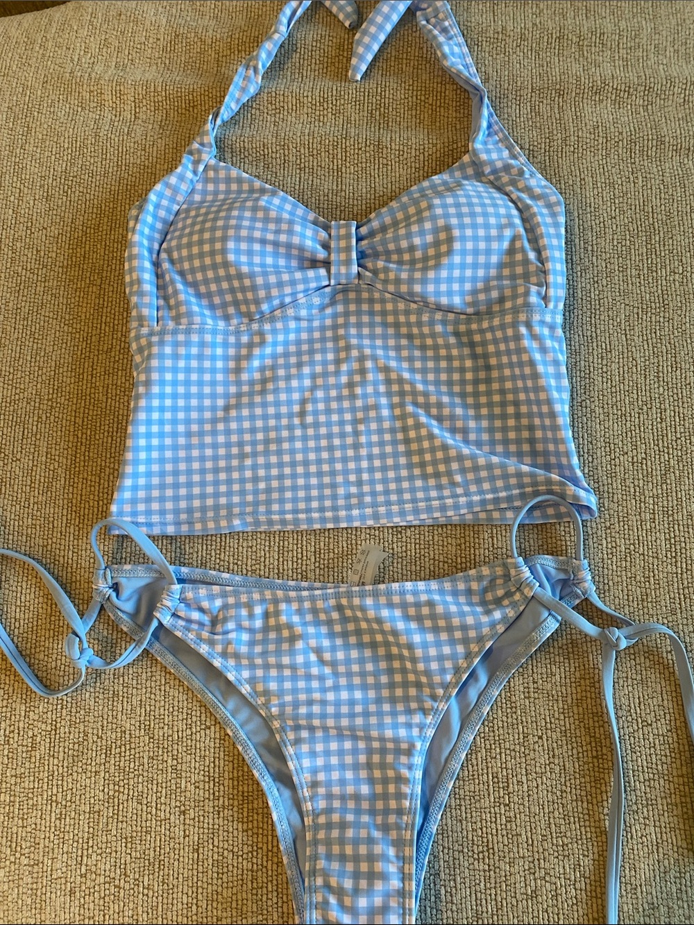 Blue and White Tankini Women’s Size M